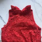 Tuckernuck  Blythe Mini Dress Red Guipure Lace Small cocktail party feminine Chic Photo 5