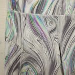 Athleta womens small marble swirl rainbow crop leggings gym lulu pockets gray Photo 2
