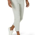 Lee High Rise Straight Leg Cropped Knit Pants Jeggings New Light Grey Women 22M Photo 0