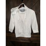 Nike Hoodie Y2K VTG Gray Tag Women's XS White Terry Cloth Button Sweatshirt Photo 1