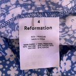 Reformation  blue white floral elastic waist adjustable strap crop top size 4 Photo 4