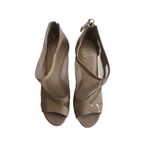 Saks 5th Avenue SAKS FIFTH AVENUE Tan Patent Leather Mesh Illusion Heels Size 7.5 Photo 1