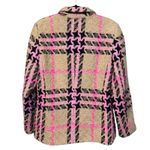Prestige Tweed Houndstooth Blazer Jacket Coat 40 Beige Pink Black Gold Buttons Tan Size undefined Photo 1