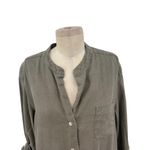 James Perse  Linen Drawstring Shirt Dress Greystone Sage Green Size‎ 3 / US Large Photo 3
