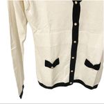 Lilly Pulitzer Size XS White Black Contrast Pearl Pocket Button Up Silk Cardigan Photo 1