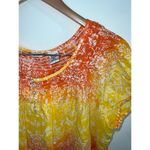 IZOD Tie Dye Ombré Peplum Lightweight Cotton Blouse Photo 1