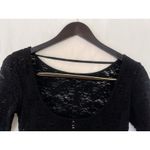 Free People  Lace Peplum Top Black Floral Scoop Neck Size XS Romantic Goth Whimsy Photo 3