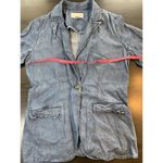 Soft Surroundings  Chambray‎ Jacket Women's PS Petite Small Tencel Blue Blazer Photo 6
