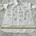 Karl Lagerfeld  PARIS WOMEN SOFT WHITE SPARKLE KLP LOGO SHIRT SIZE MEDIUM Photo 8