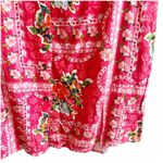 LC Lauren Conrad Button Front Linen Blend Floral Midi Skirt 2X Dark Pink Beachy Photo 3