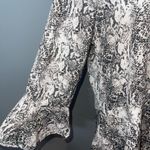 Ophelia Roe  v-neck snakeskin 3/4 sleeve flowy blouse top shirt woman’s XL Photo 3
