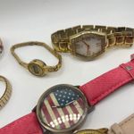 Lot of 8 Womens Fashion Watches Assorted Styles Bands Faces Gold Photo 3