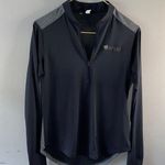 Black and Gray Fitted Long Sleeve Tee with Mandarin Collar Size M Photo 0