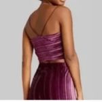 Wild Fable #1 Velvet Ruched Crop Top in Wine Photo 2