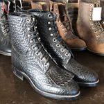 Justin Boots NEW Old Stock pebble print Justin‎ black roper boots Photo 0