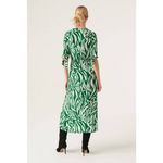 Ba&sh  Terence‎ Midi Dress in Green/White Size 2 Hawaiian Print Photo 2