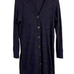 Free People We the Free Navy Blue Metallic Button Down Long Length Cardigan Photo 0