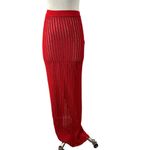 Bottega Veneta Ribbed Knit Long Skirt in Vernis Small New Womens Mesh Maxi Photo 3