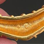 Swavorski Vintage 70’s SWAROVSKI Swan Signed Gold-tone Slope V Bar Pendant Necklace 17g Photo 10