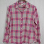 J.Crew Ladies' Button Up Plaid Flannel "Boy Fit" Collared Shirt XL Photo 0