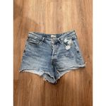Good American  Shorts Womens 15 Blue Jean Denim 90s Cutoffs Indigo Flaw‎ Distress Photo 1