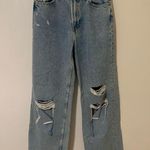 H&M  Loose Straight High Jeans Light Blue Photo 6