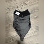 Forever 21  Black Faux Leather Bodysuit S NWT Photo 4