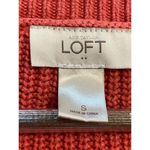 Loft womens knit sweater orange small pullover crochet knit long sleeve casual Photo 1