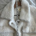 Anthropologie Maeve by  Size Large Cinched Faux Fur Winter Coat in Ivory Overcoat Photo 11