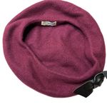 Hat Attack Burgundy Beret with Black Bow Photo 5