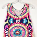 Annie Griffin  Small Top Colorful Silk Sleeveless Lined Pink Blue Yellow 1441‎ Photo 2