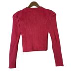 ZARA  Ribbed Knit Cropped Sweater Womens L Pink Minimalist Cozy Feminine Indie Photo 4