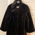 Pamela McCoy Dark Brown Faux Fur Long
Coat Size 1X New with tags Photo 1
