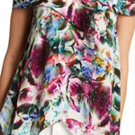 Nicole Miller ‎ Off-the-Shoulder Silk Floral Top Photo 0