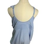 Time and Tru Plus 3X Blue Striped One Piece‎ Swimsuit Ruffle V Neck 24W 26W Photo 2