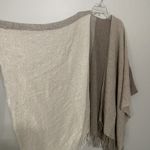 Eileen Fisher  One Size Color Block Wool Blend Fringe Barly Poncho Wrap Cape NWT Photo 1