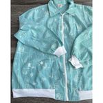 Vintage GW Division of Graff Women’s Zip Jacket City Size Large Blue White USA Photo 2