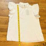 joe's jeans Joe’s Womens XS White Cotton Gauze Flutter Short Sleeves Top Shirt Blouse Spring Photo 2