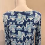 Lilly Pulitzer  Blue Sophie Dress Stretch Jersey Elephant Print Preppy Resortwear Photo 7