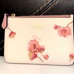 Coach NWOT  Coin Purse Wallet Pink White With Floral Print Photo 0