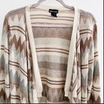 Wet Seal Aztec open Cardigan Sweater Large Brown Beige Long Sleeve Bohemian Photo 1