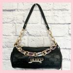 Juicy Couture Bling Bling Barrel Handbag Black Gold Chain Bling “JUICY” Logo Photo 12