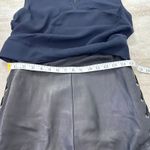 Tibi  Lamb Leather Navy & Black Mini Sheath Dress Women’s Size 6 Photo 8