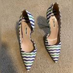 Miu Miu Authentic  striped D’Orsay heel pumps leather Photo 1