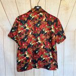 Vintage EJHarper Red Floral Scallop Neckline Button Down Size 8 Photo 5