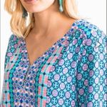 Southern Tide Blouse Womens Small Boho Top Tropical Blue Green Summer NWT Evelyn Photo 1