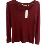 Soft Surroundings  women's M red long sleeve knit wide neck sweater NWT Photo 0