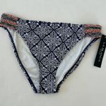 La Blanca dark navy blue mandala shirred side bikini bottoms 14 NWT Photo 2