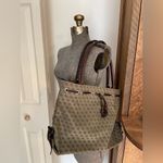 Dooney & Bourke Vintage Monogram Tassel Tote Tulip Tassel Large Green & brown Photo 1