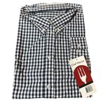 Chef Works 2XL Navy White Gingham Dress Shirt W500 BWK Womens Long Sleeve Blue Size 2X Photo 1